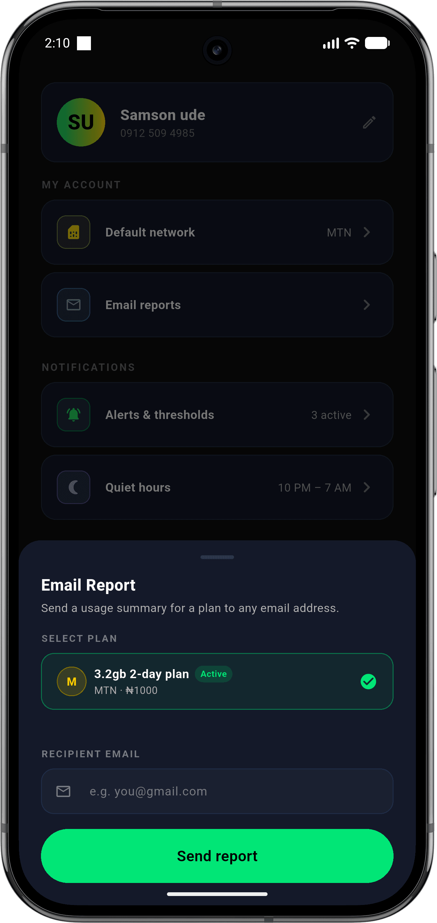 Email Report