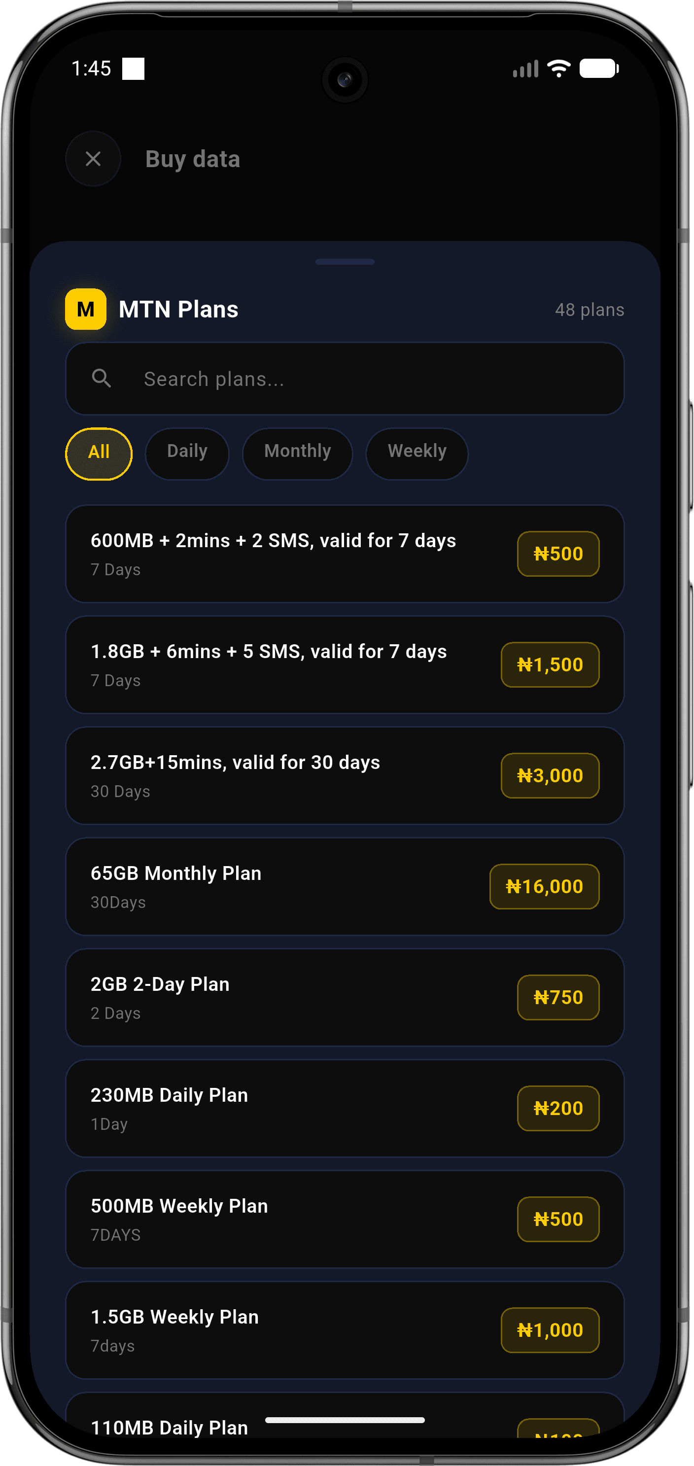 Select Data Plan